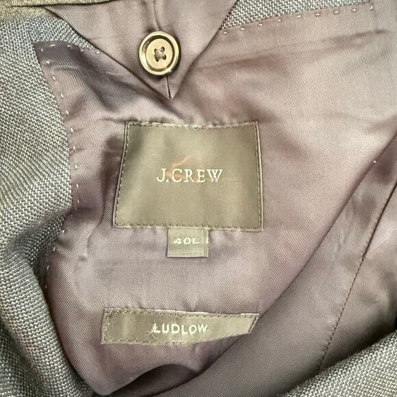 J.Crew Men‎ Ludlow Suit Jacket in Italian Wool and Linen Charcoal Gray, Size 40L - Picture 3 of 12